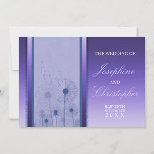 Convite para Casamento Roxo de Dandelion Romance