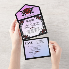 Convite para Casamento Roxo do Trimestre Francês
