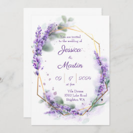 convite para casamento roxo lavanda