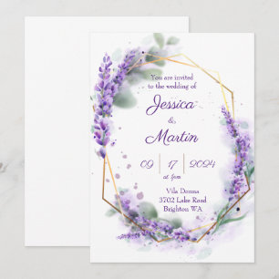 convite para casamento roxo lavanda