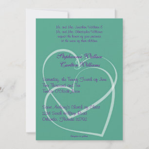 Convite para Casamento Roxo/Teal de Pássaros