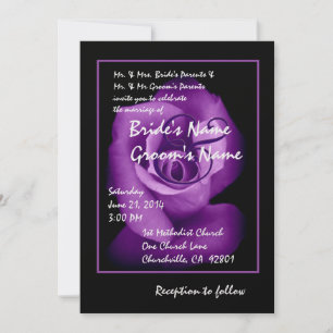 Convite para Casamento ROYAL PURPLE Rosebud