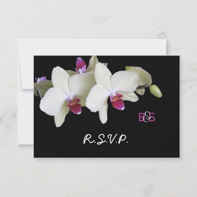 Convite para Casamento RSVP Orquídea Floral e Mono (Frente)