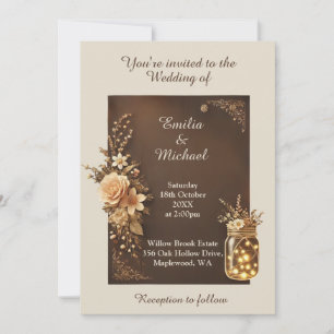 Convite para Casamento Russo Brown Terthy