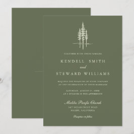 Convite para Casamento Russo da Floresta Verde Mod