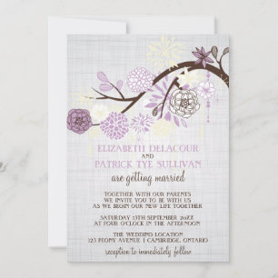 Convite para Casamento Russo das Flores Lilac e Cr