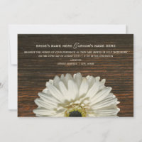 Convite para Casamento Russo de Gerbera e Barnwood