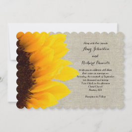 Convite para Casamento Russo de Girassol Linen