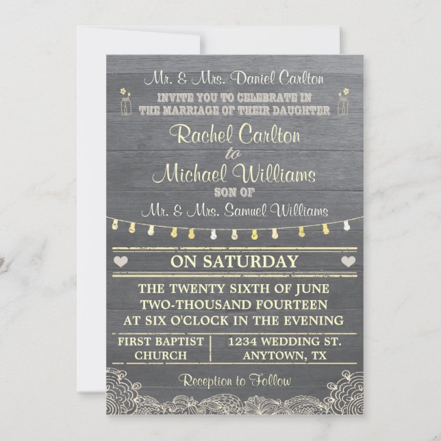 Convite para Casamento Russo Mason Jar (Frente)