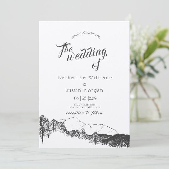 Convite para Casamento Russo para Retirada de Mont (Em pé/Frente)