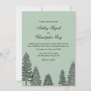 Convite para Casamento Russo - Pine Tree