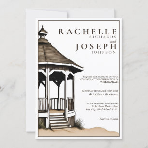 Convite para Casamento Rustic Beach Gazebo