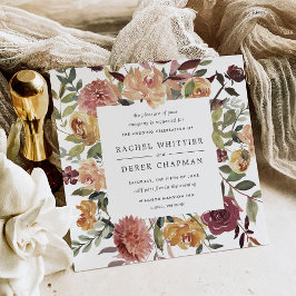 Convite para Casamento Rustic Bloom | Quadrado