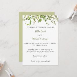Convite para Casamento Rustic Branch Greenery
