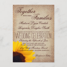 Convite para Casamento Rustic Country Sunflower Bu