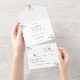 Convite para Casamento Rustic Eucalyptus Calliogra
