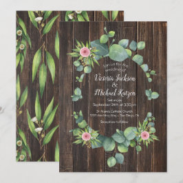 Convite para Casamento Rustic Eucalyptus Wreath