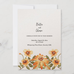 Convite para Casamento Rustic Harvest Blooms