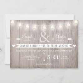 Convite para Casamento Rustic Lights