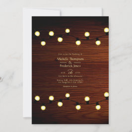 Convite para Casamento Rustic Lights