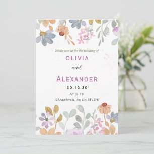 Convite para casamento Rustic Pastel Floral Brunch