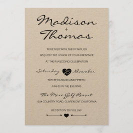 Convite para casamento Rustic Romantic Suite