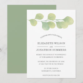 Convite para Casamento Rustic Watercolor