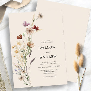 Convite para Casamento Rustic Wildflower