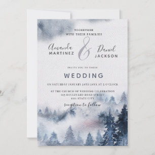 Convite para Casamento Rústico da Montanha de inve