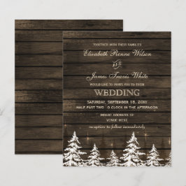 Convite para Casamento Rústico de Pinheiros de Mad