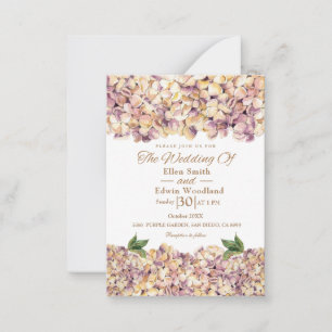 Convite para Casamento Rústico Roxo Elegante Hydra