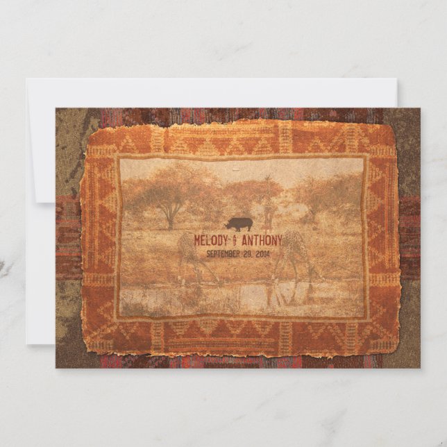 Convite para Casamento Safari Africano (Frente)