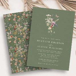 Convite para Casamento Sage Green Boho