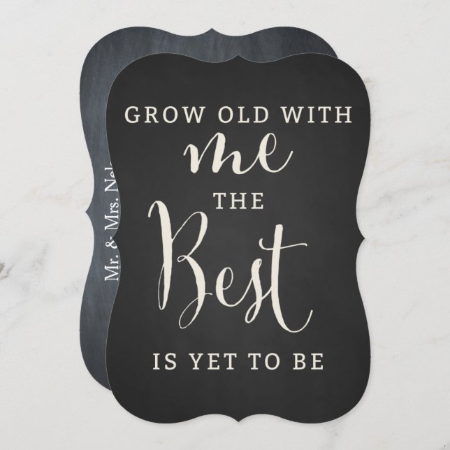 Convite para Casamento Sempre e para Chalkboard (Frente/Verso)