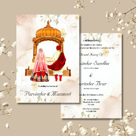 Convite para casamento Sikh Cartões de casamento S