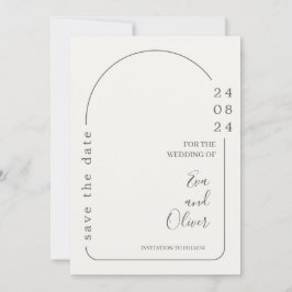 Convite para Casamento Simples Branco e Castanho