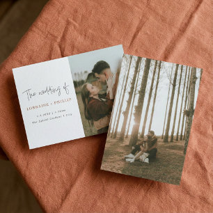 Convite para casamento simples com fotos duplas mo