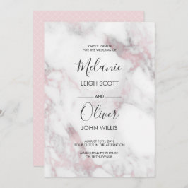 Convite para Casamento Simples de Marble Rosa