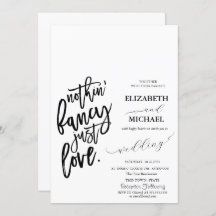 Convite para Casamento Simples de Script Minimalis