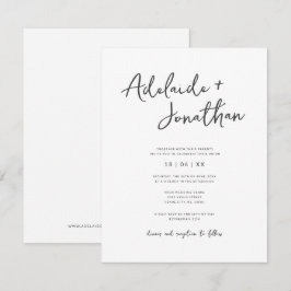 Convite para Casamento Simples de Script Moderno M