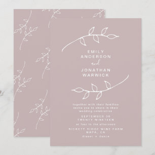 Convite para Casamento Simples de Terras Brancas