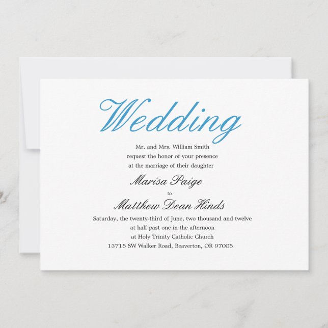 Convite para Casamento Simples e Elegante (Frente)