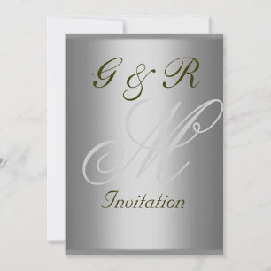 Convite para Casamento Simples e Elegante Monogram