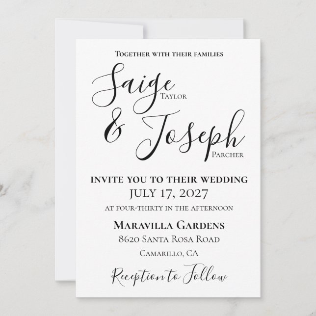 Convite para Casamento Simples Moderno (Frente)