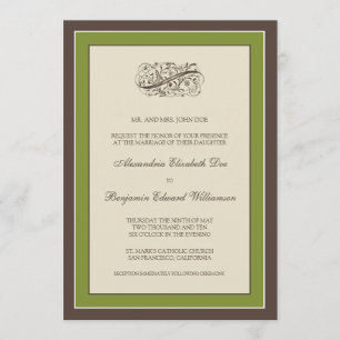 Convite para Casamento Simplesmente Elegante (azei