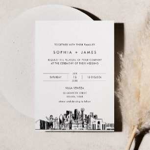Convite para Casamento Skyline Dallas com Foto