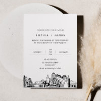 Convite para Casamento Skyline de Kansas City com