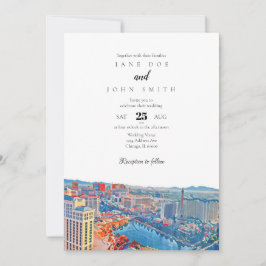 Convite para Casamento Skyline em Las Vegas