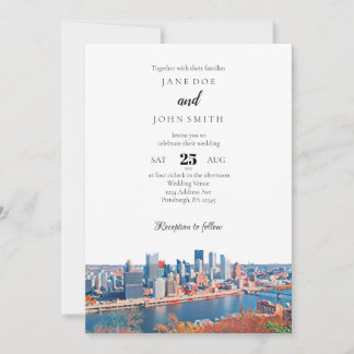 Convite para Casamento Skyline em Pittsburgh