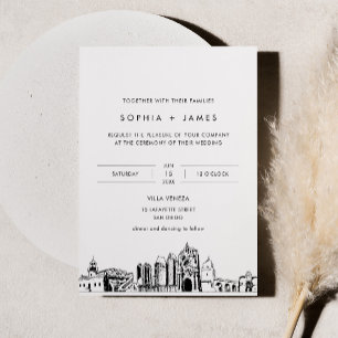 Convite para Casamento Skyline San Diego com Foto